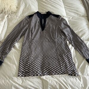 Tory Burch Navy/Tan Blouse
